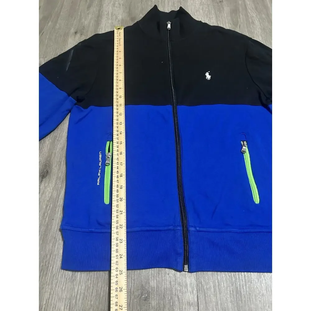 Polo Ralph Lauren Jacket Mens S Blue Black Outdoor Sweater Hiking Performance